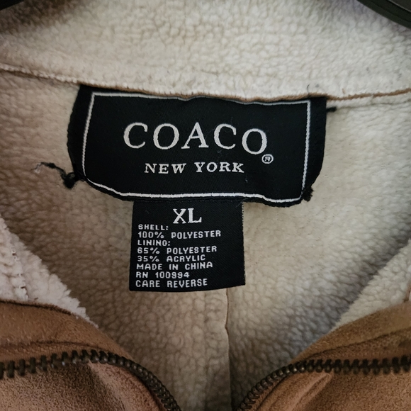 Women's Tan Shearling Jacket Pit To Pit 24" Lenth.29" - Picture 5 of 7